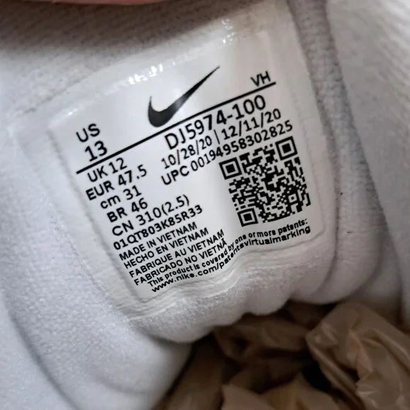 %Size 13 Nike Air Raid White Gum White Basketball Shoes DJ5974-100 Men / A 22